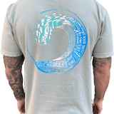 Long Island Strong Beach Wave Tshirt (Seafoam]